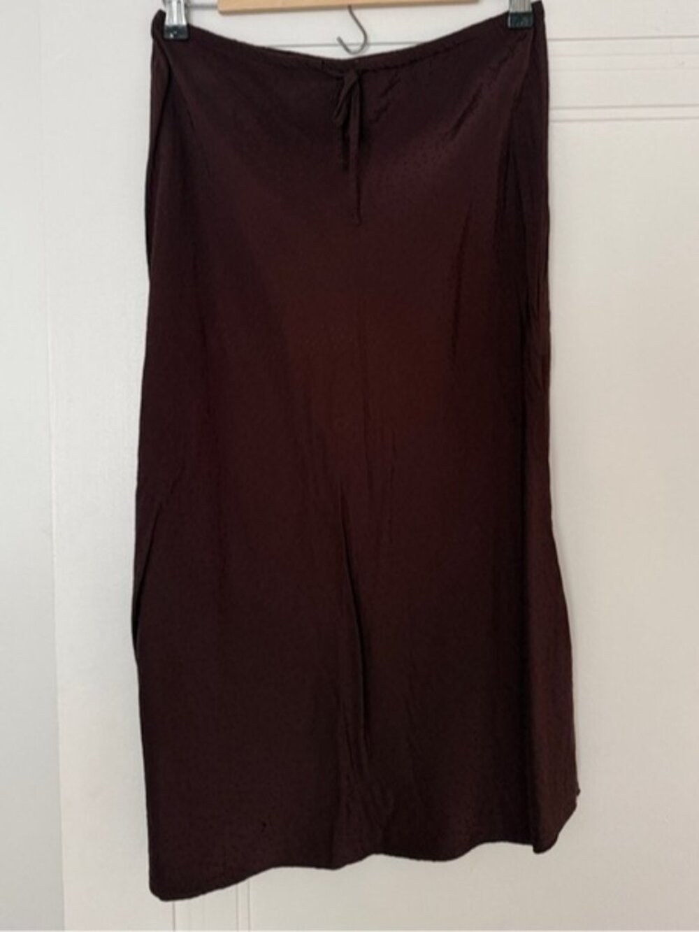Chocolate Brown Midi Slip Skirt